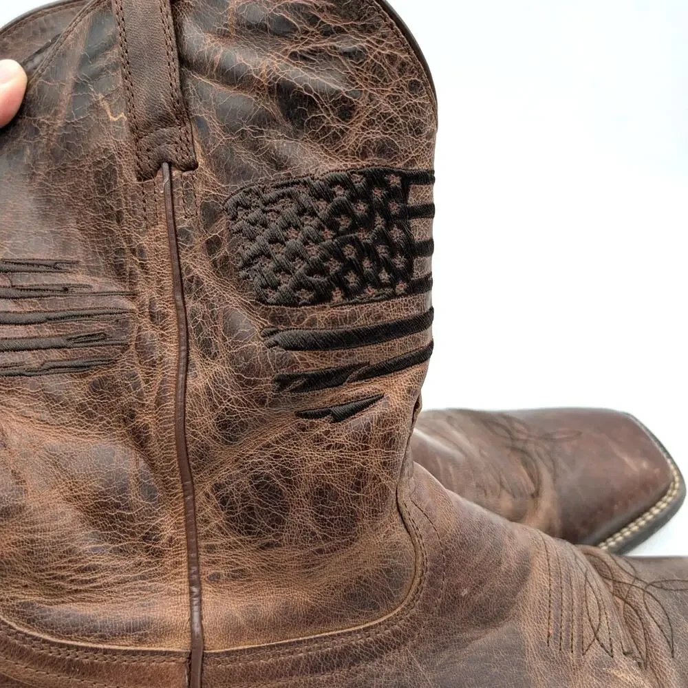 Ariat Circuit Patriot Western Boots Square Toe Men's Brown Size US14D EU48